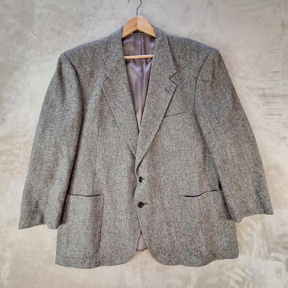 Vintage Evan Picone Sport Coat Mens 40 Brown Wool Tweed Ventless 2 Button USA